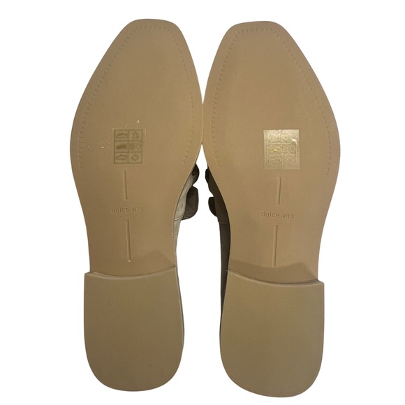 New Dolce Vita Tan Suede Braided Chain Loafers Almond Toe Slip On Shoes 7.5 - Picture 5 of 7